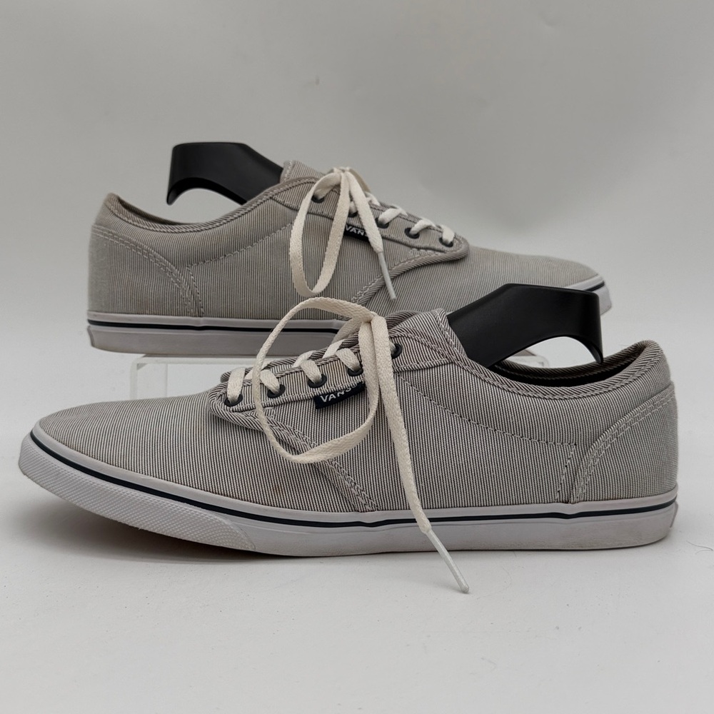 Vans Atwood Low Nautical Gray Sneakers Women's Size 9.0 Stripe Lace Up